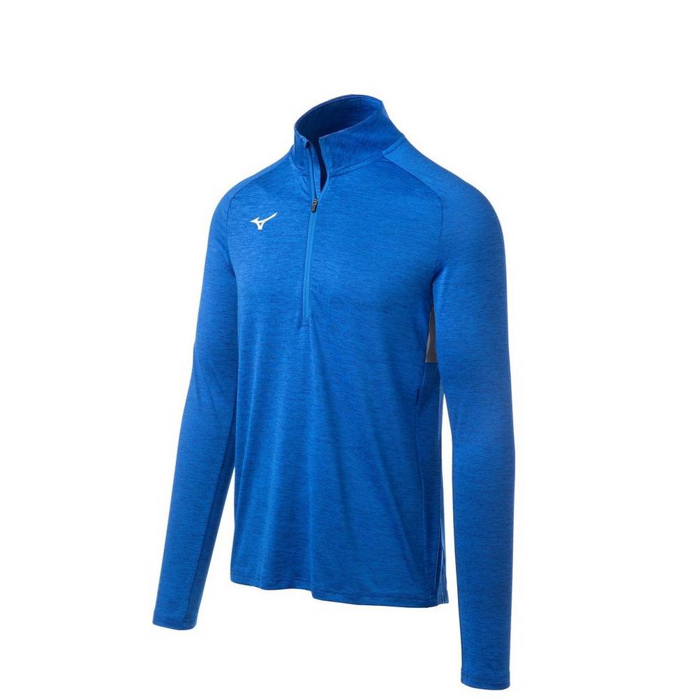 Maglione Mizuno Alpha 1/2 Cerniera Uomo - Blu Reale - 82057-PRZB